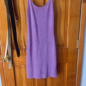 Purple subtle  glitter mini dress evergreen- white fox